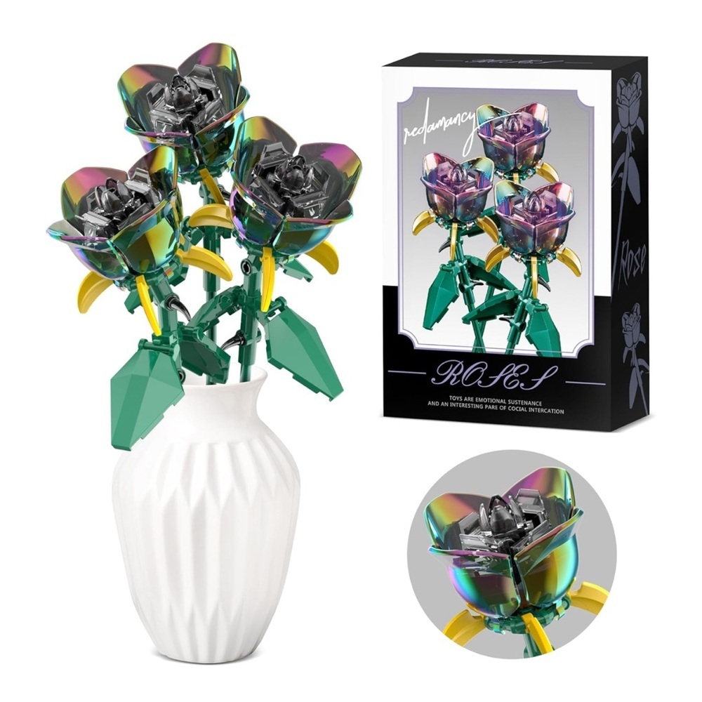 DIY Building Blocks Rose Bouquet